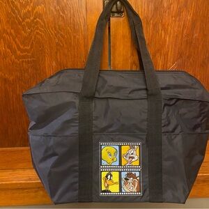 Looney Tunes Black Nylon Duffel Bag